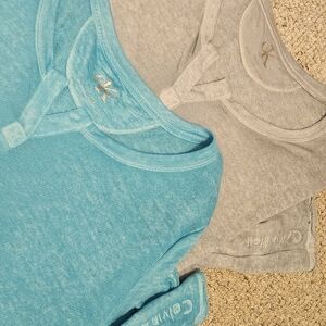 Calvin Klein Teal and Light Gray Tees